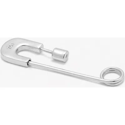 Yoj Pin Hoop Earring In Silver