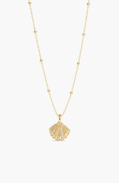 Yoj Quero Crystal Pendant Necklace In Gold
