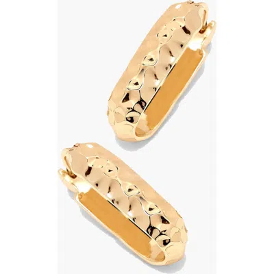 Yoj Sanu Soft Hammered Midi Hoop Earrings In Gold