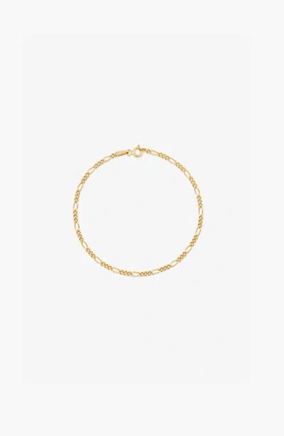 Yoj Slim Figaro Bracelet In Gold