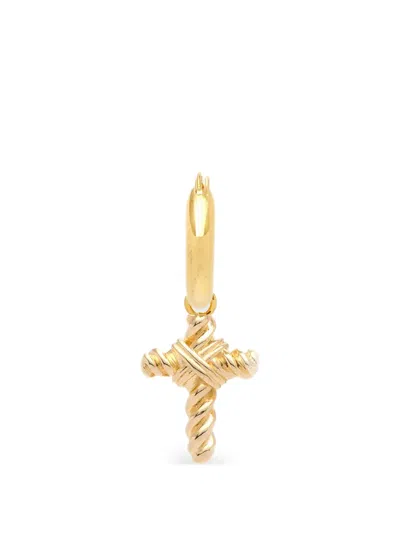 Yoj Spiro Cross-pendant Earring In Gold