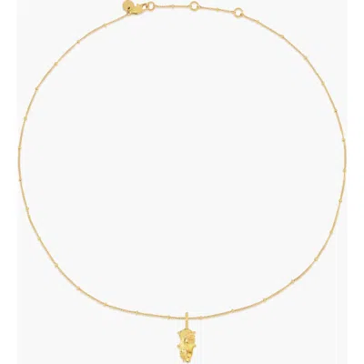 Yoj Visage Mini Pendant Choker Necklace In Gold