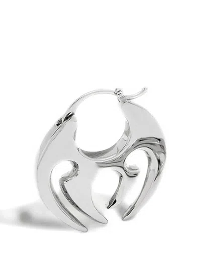 Yoj X Cutout Claw Hoop Earring In Metallic