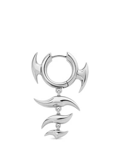 Yoj X Cutout Claw-charm Hoop Earring In Gray