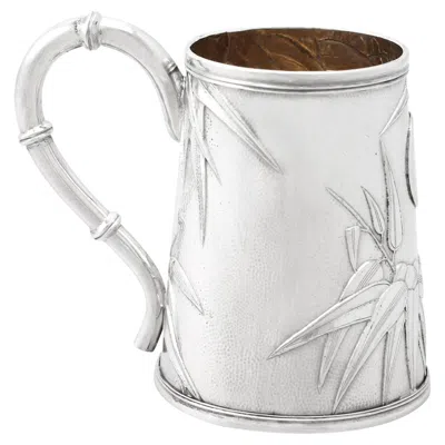Pre-owned Yok Sang Antique Chinese Export Silver Christening Mug By , Circa 1900