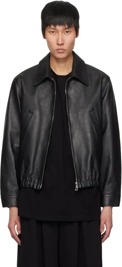 Yoke Black Zip Leather Jacket
