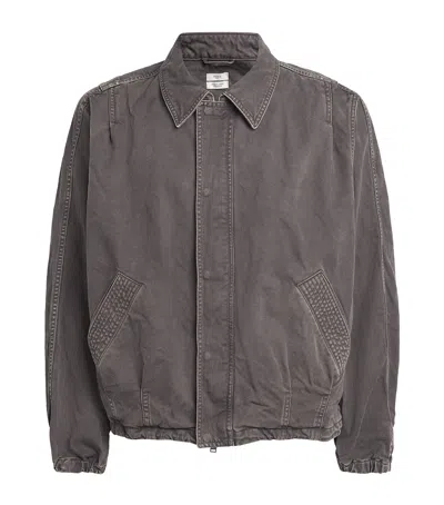 Yoke Garment-dyed Bomber Jacket In Gray
