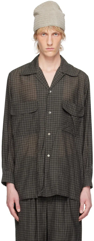 Yoke Grey Plaid Shirt In Charcoal