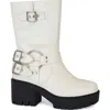 Yoki Blakely Buckle Boot In White