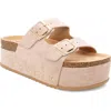 Yoki Camila Platform Slide Sandal In Beige