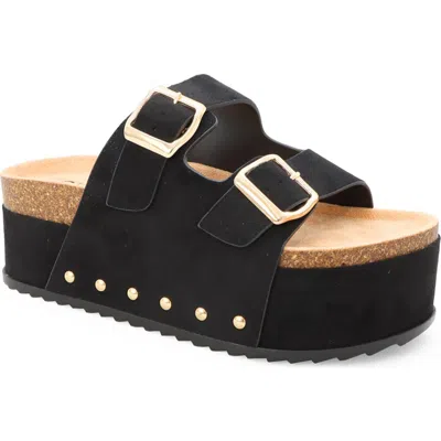 Yoki Camila Platform Slide Sandal In Black