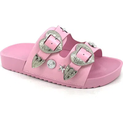 Yoki Kids' Buckle Slide Sandal In Pink