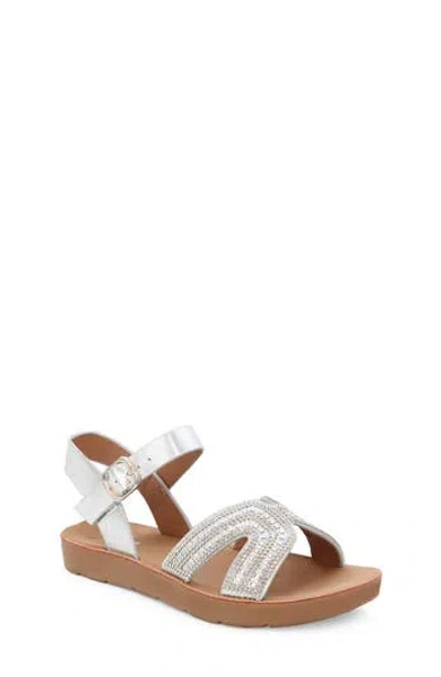 Yoki Kids' Embellished Sandal In Silver