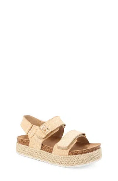 Yoki Kids' Espadrille Platform Wedge Sandal In Beige