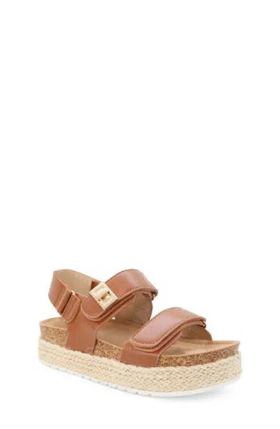 Yoki Kids' Espadrille Platform Wedge Sandal In Rust