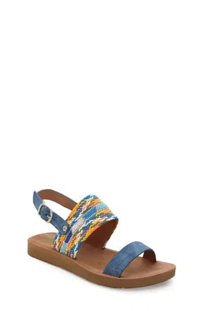 Yoki Kids' Flat Beaded Sandal In Denim