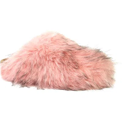 Yoki Kids' Lorena Faux Fur Slide In Pink
