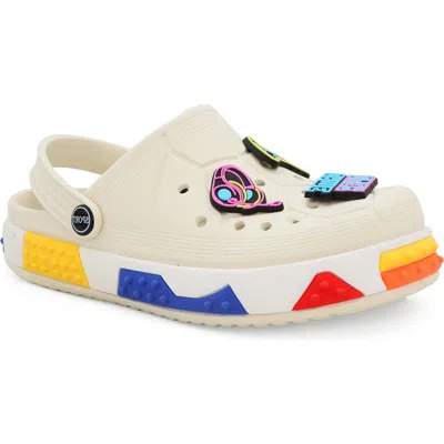 Yoki Kids' Platform Clog With Plush Charms In Bone