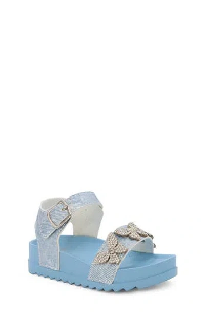 Yoki Kids' Rhinestone Butterfly Wedge Sandal
