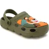 Yoki Kids' Tiger Platform Clog In Olive