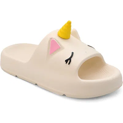 Yoki Kids' Unicorn Slide Sandal In Cream