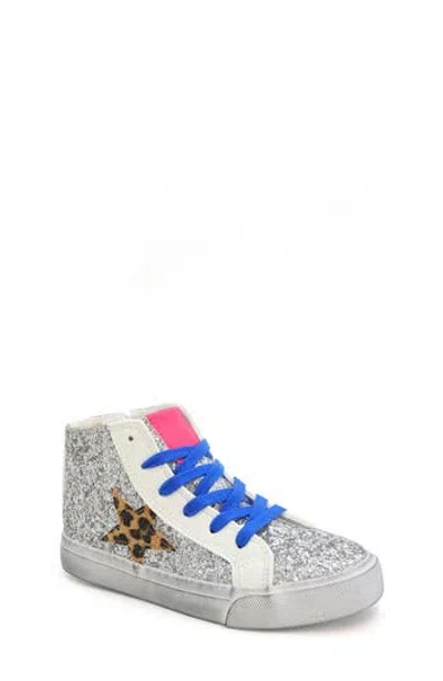 Yoki Kids' Zahara High Top Sneaker In Silver