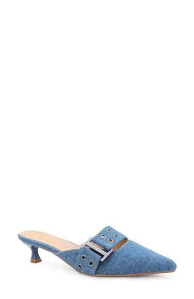 Yoki Kitya Kitten Heel Mule In Denim