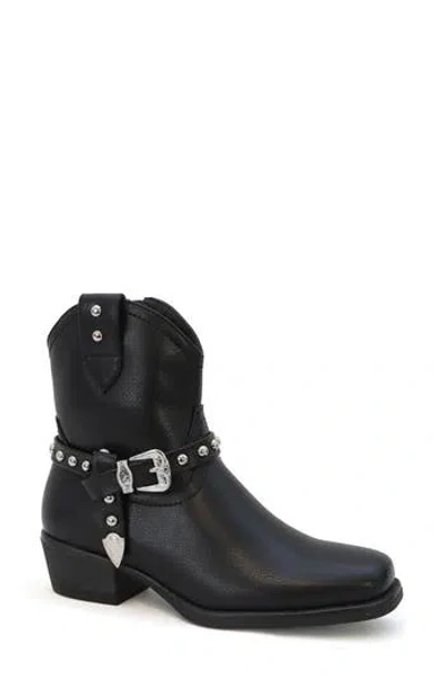 Yoki Krizel Buckle Western Boot In Black