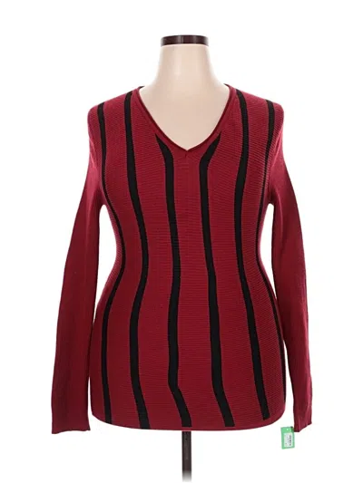 Pre-owned Yoki Long Sleeve Top Burgundy V-neck Tops