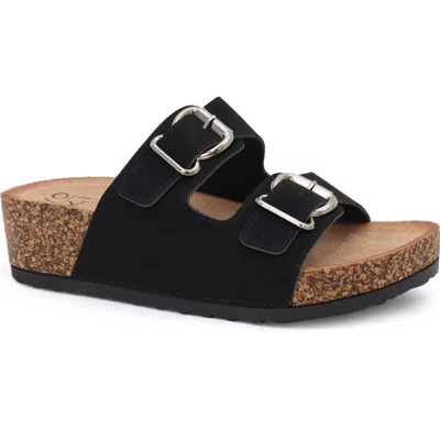 Yoki Lorayn 10 Double Buckle Platform Sandal In Black