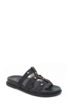 Yoki Nicole Stud Slide Sandal In Black