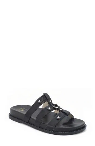 Yoki Nicole Stud Slide Sandal In Black