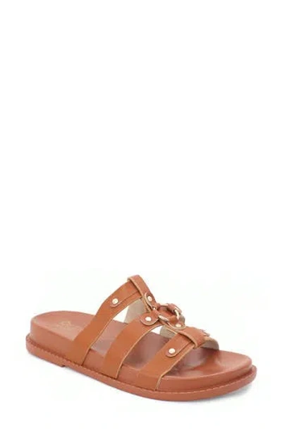 Yoki Nicole Stud Slide Sandal In Tan