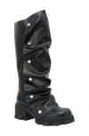 Yoki Slouch Knee High Boot In Black