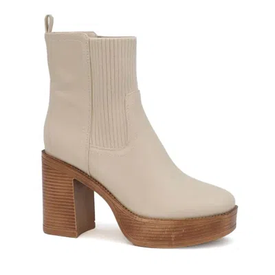 Yoki Women's Yale Chunky High Heel Platform Boots In Bone In Neutral