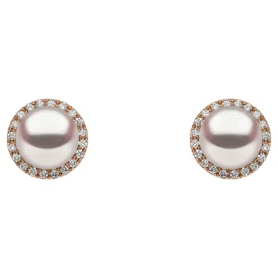 Pre-owned Yoko London 18ct Rose Gold South Sea "sunshine" Earrings In Red