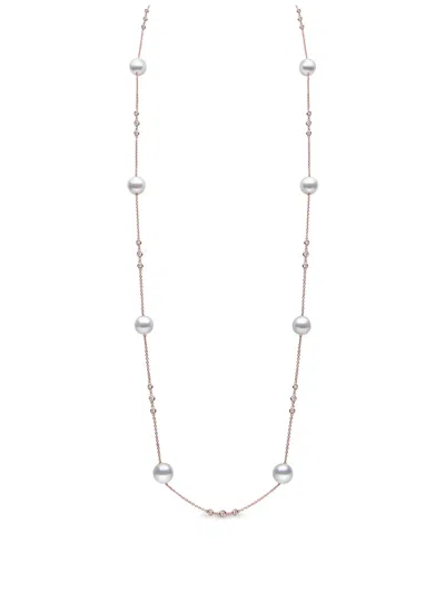 Yoko London 18k Rose Gold Akoya-pearl And Diamond Necklace