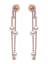Yoko London 18kt Rose Gold Trend Freshwater Pearl And Diamond Earrings In 9