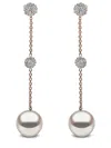 Yoko London 18k Rose Gold Freshwater-pearl And Diamond Earrings In Pink
