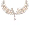 Yoko London 18k Rose Gold Freshwater Pearl Diamond Y Choker In Gold