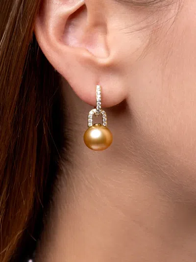 Yoko London 18k Rose Gold Jazz Pearl And Diamond Earrings