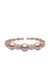 Yoko London 18k Rose Gold Starlight Diamond And Pearl Bangle In Gold