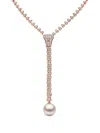 Yoko London 18k Rose Gold Zyyp Pearl And Diamonds Necklace In Gold