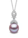 Yoko London 18k White Gold Duchess Freshwater-pearl And Diamond Pendant In Silver