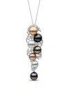 Yoko London 18k White Gold Duchess Pearl And Diamond Pendant In Silver
