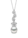 Yoko London 18k White Gold Duchess South Sea-pearl And Diamond Pendant In Silver