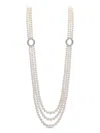 Yoko London 18k White Gold Freshwater Pearl And Diamond Necklace In White