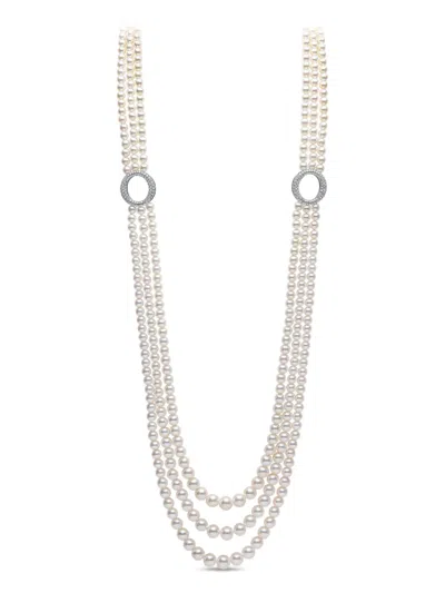 Yoko London 18k White Gold Freshwater Pearl And Diamond Necklace