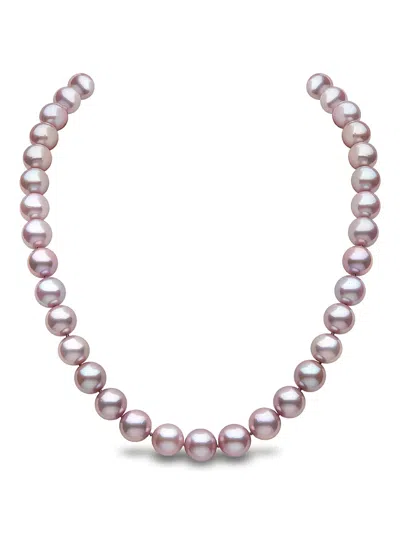 Yoko London 18k White Gold Freshwater-pearl Necklace In Pink