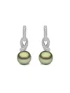 Yoko London 18k White Gold Jazz Pearl And Diamonds Earrings In Silver